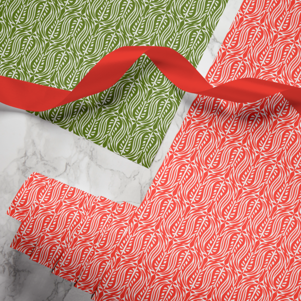 hand-printed wrapping paper