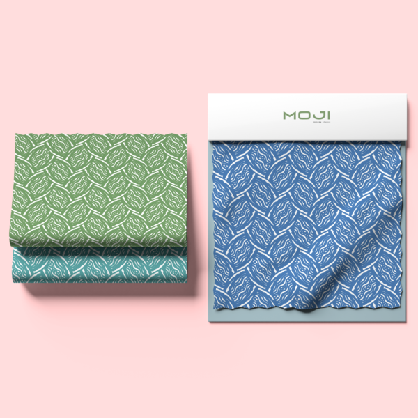 Moji Designs hand printed homeware, fabric and paper collection made in the UK, Brighton