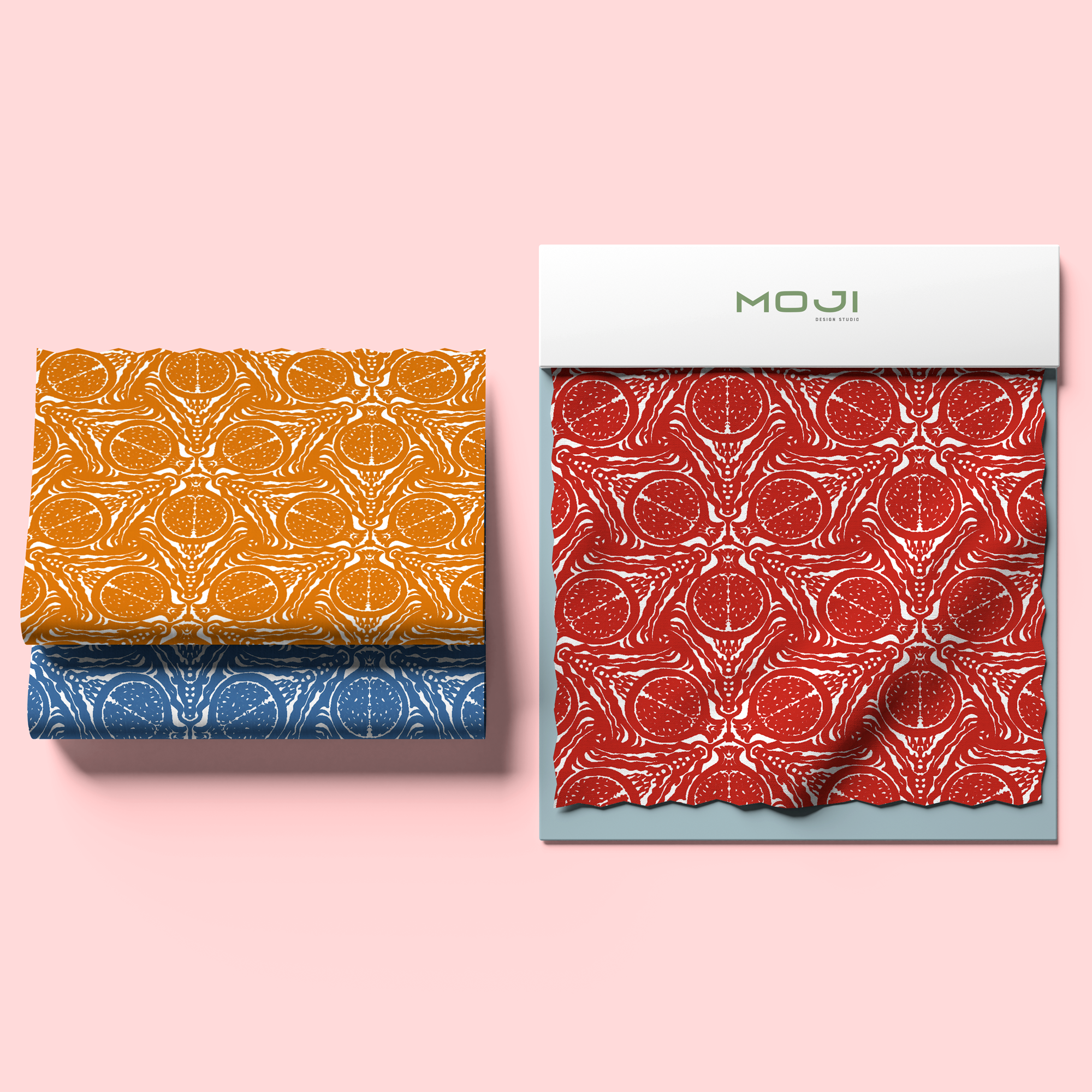 Moji Designs hand printed homeware, fabric and paper collection made in the UK, Brighton