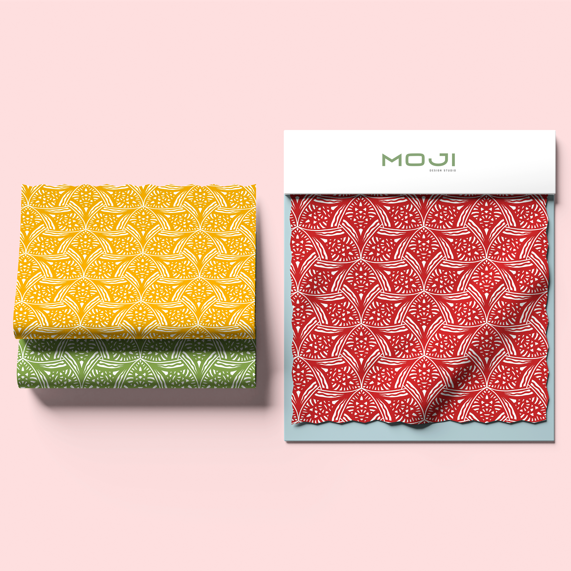 Moji Designs hand printed homeware, fabric and paper collection made in the UK, Brighton