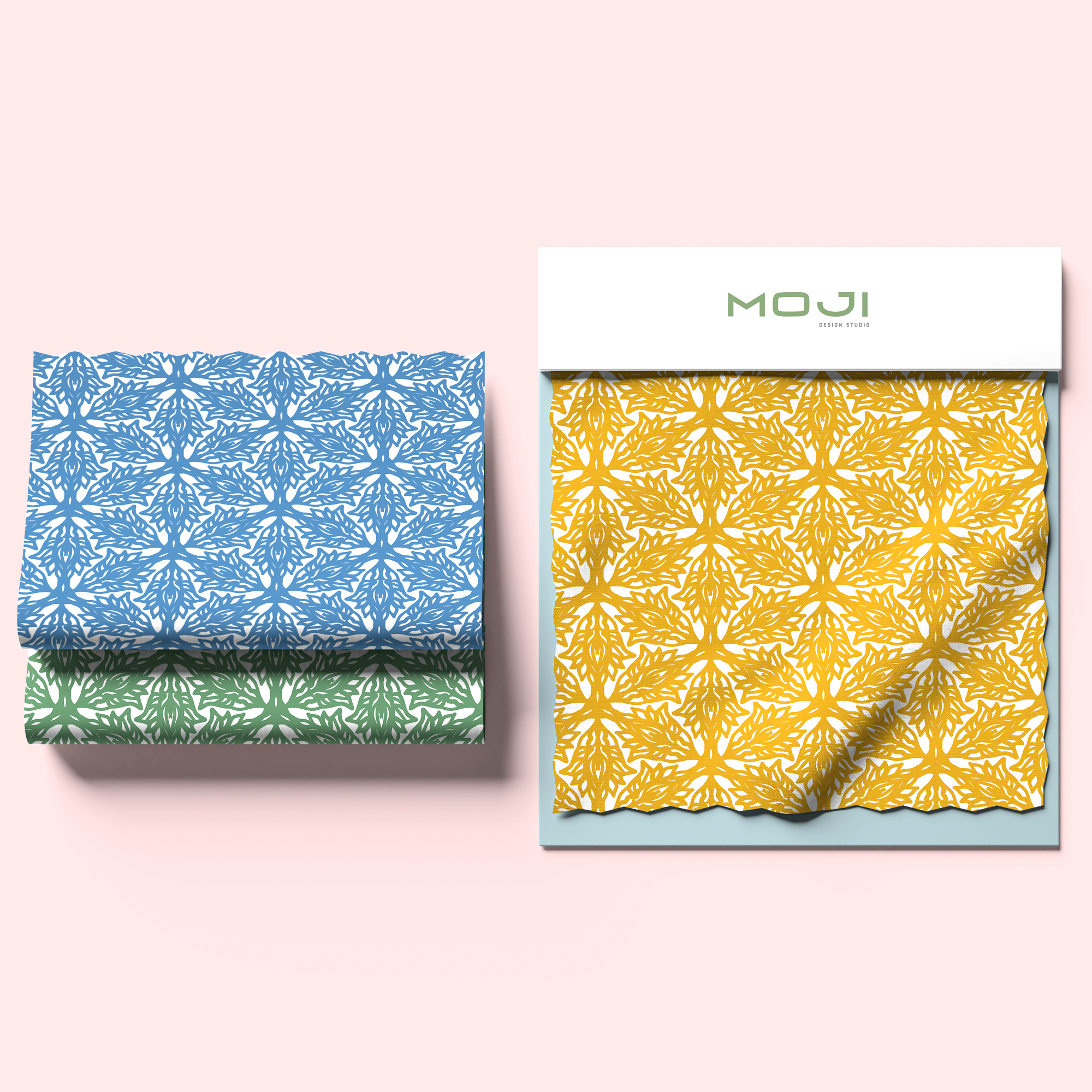 Moji Designs hand printed homeware, fabric and paper collection made in the UK, Brighton