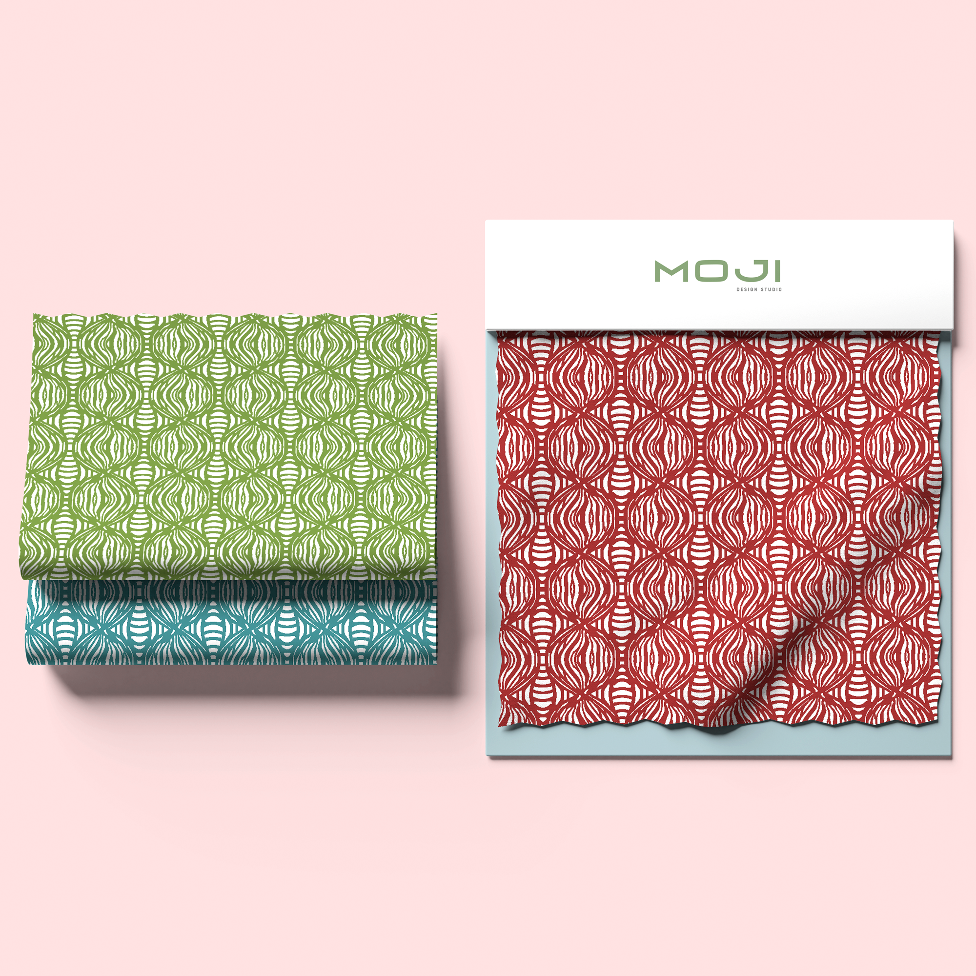 Moji Designs hand printed homeware, fabric and paper collection made in the UK, Brighton