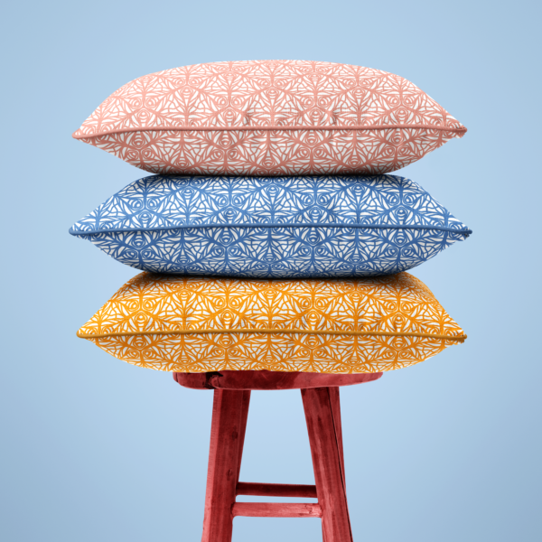 Moji Designs hand printed homeware, fabric and paper collection made in the UK, Brighton