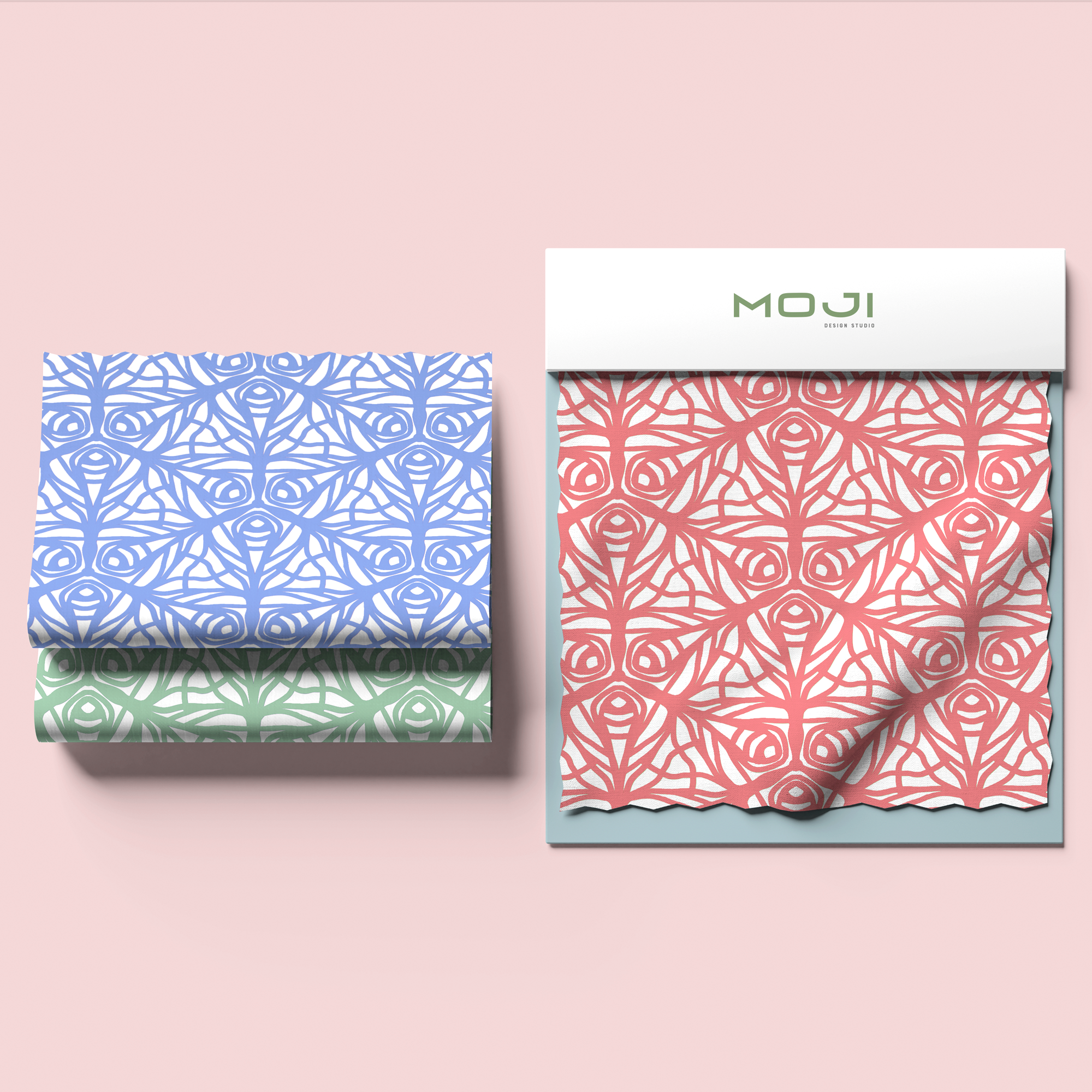 Moji Designs hand printed homeware, fabric and paper collection made in the UK, Brighton